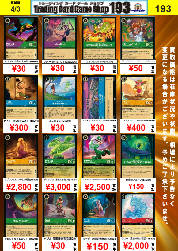 193 大須店 ロルカナ 買取情報】 今週のPick Up買取です！ エメラルド