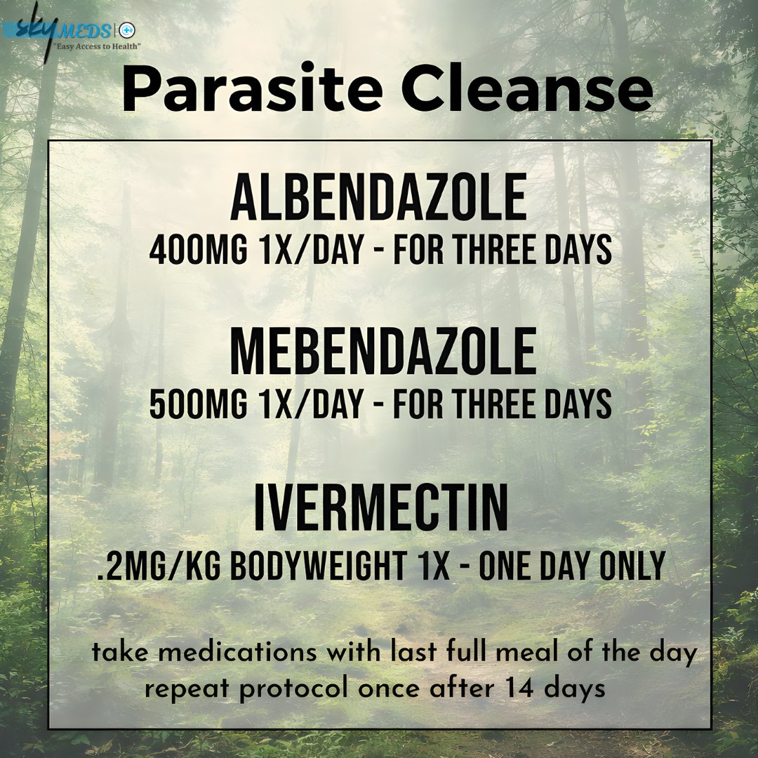 skymeds_store's tweet image. 🧠 Built from 35+ studies &amp;amp; 90+ insights → a powerful 🪱 Parasite Protocol

• Albendazole • Mebendazole • Ivermectin

📩 Want the full kit? DM “PROTOCOL” 🔥

#ParasiteCleanse #Ivermectin #HealthHack