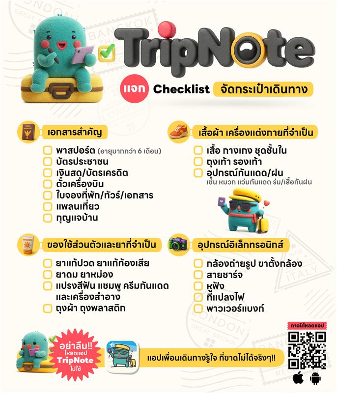 Pantip1996's tweet photo. ✅ 𝙏𝙧𝙞𝙥𝙉𝙤𝙩𝙚 แจกเช็กลิสต์จัดกระเป๋าเดินทางยังไงให้เริ่ดรับ Long Weekend 🧳
📲 โหลดแอป #TripNote https://t.co/vFjYgGNtSn
อุ่นใจเหมือนมีเพื่อนไปด้วยตลอดทริป🌸
🔰 ปักหมุดได้ทั้งไทย/เทศ
🏖️ เพิ่ม activities สุดสนุก
🪙 ใส่ค่าใช้จ่ายได้ทุกสกุลเงิน
📝 convert เป็นกระทู้พันทิปได้ https://t.co/CBLKhy7zuF