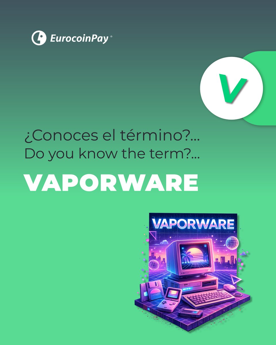 eurocoinpay's tweet photo. En cripto, no todo lo que se anuncia… llega 🚫
Vaporware = proyectos que prometen mucho pero nunca se lanzan.
Mucho ruido. Poco producto.
#EurocoinPay #Criptonario #Crypto #Blockchain https://t.co/tocHF2Bqrd
