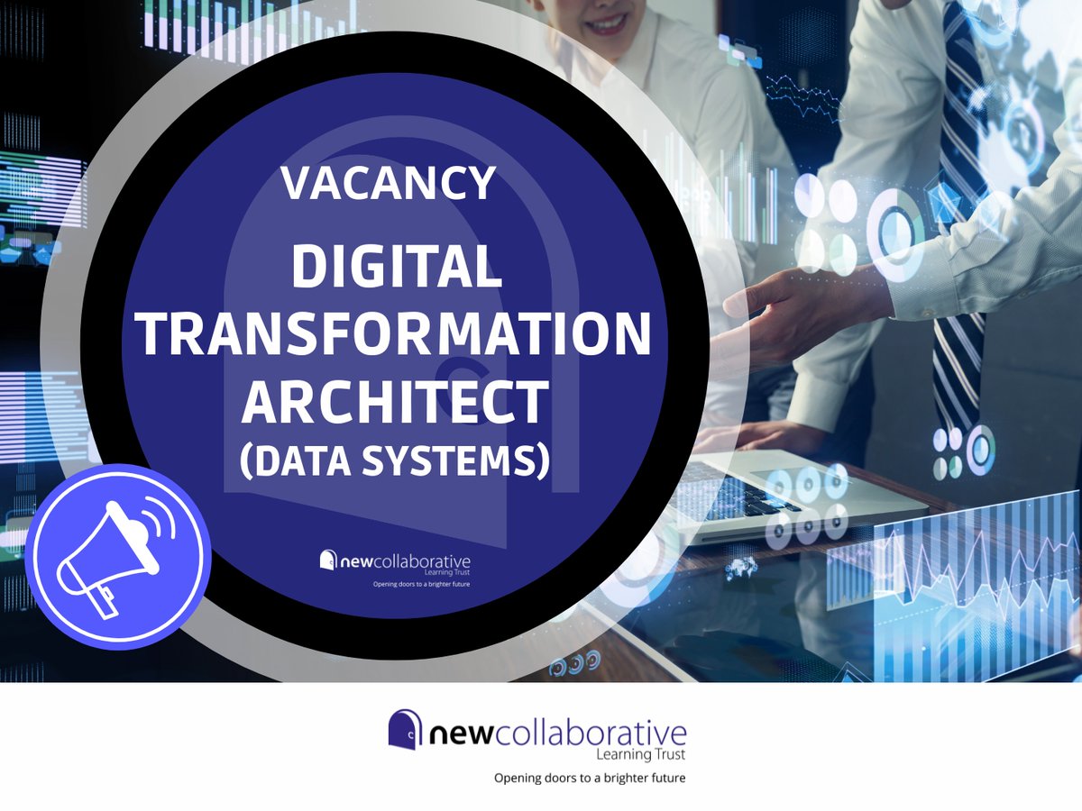 NCLearningTrust's tweet photo. VACANCY: Digital Transformation Architect
We are seeking a detail-oriented individual who enjoys working with data systems and using them to generate valuable insights for colleagues to join our Digital Team as Digital Transformation Architect.
Apply here: https://t.co/yXqUOgKiL7 https://t.co/4uiq8rddqR
