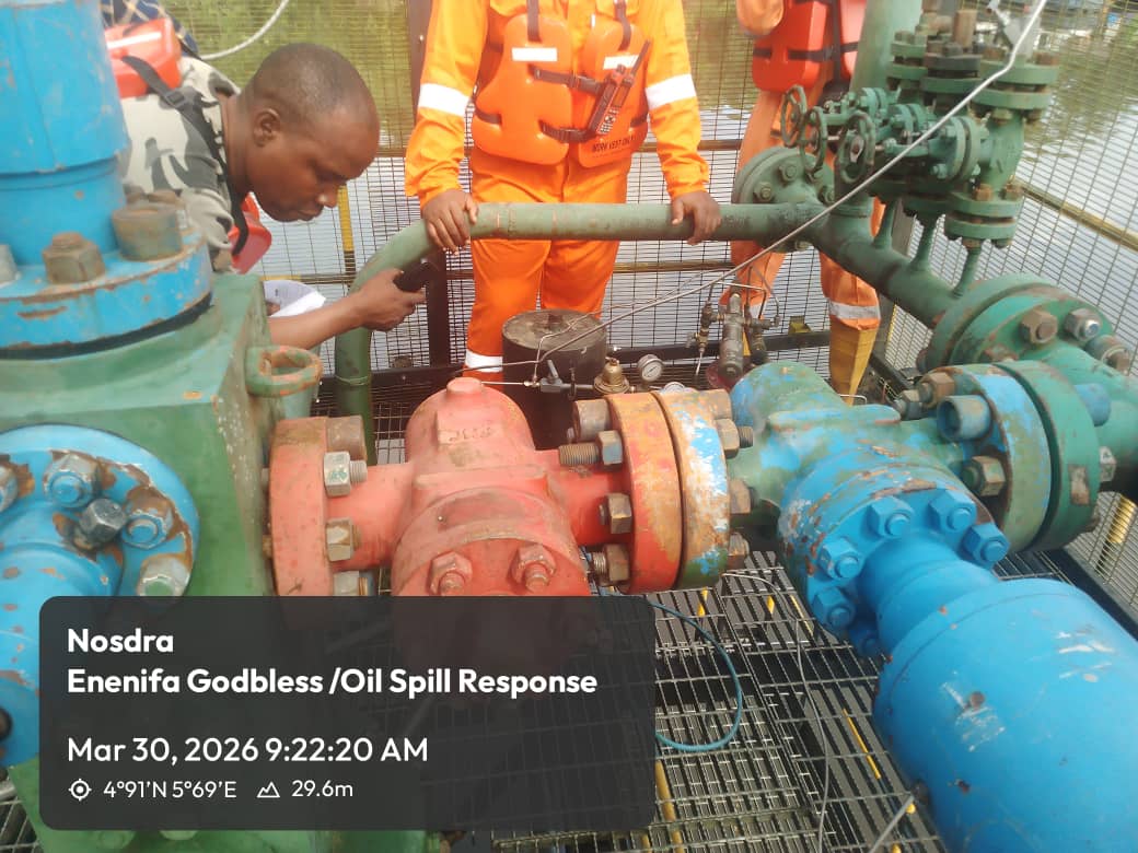 nosdraofficial's tweet photo. JOINT INVESTIGATION VISIT TO OPUKUSHI WELL

A Joint Investigation Visit (JIV) was  successfully conducted on March 29 and 30, 2026, at Opukushi Well 40T, located in Egbema-Angalabiri/Agbidiama, Ekeremor Local Government Area of Bayelsa State. https://t.co/wjvRJ5osGa