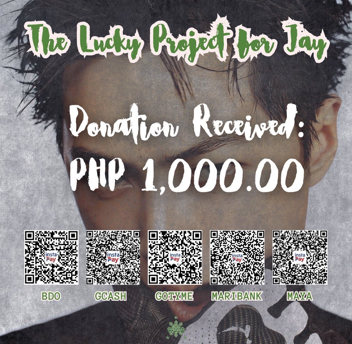 [THE LUCKY PROJECT FOR JAY]

As of April 3, 4:00 PM 🇵🇭

Donation received: ₱1,000.00
Total amount needed: ₱73,200.00

Donation Form: tinyurl.com/TheLuckyProject
Transparency Sheet: tinyurl.com/TheLuckyProjec…

#ENHYPEN #ENGENE