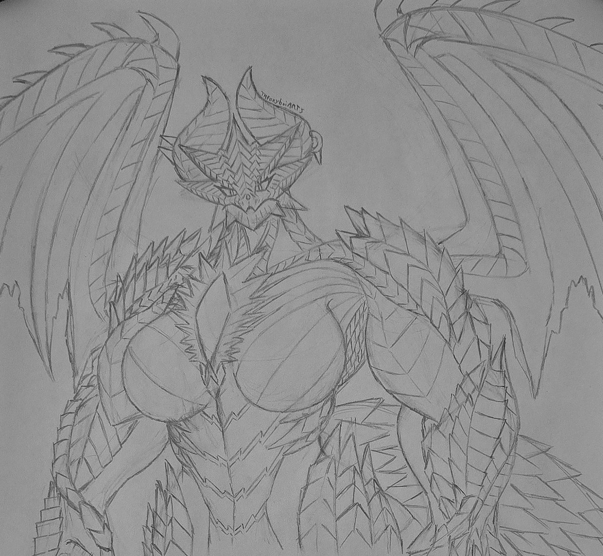 Kaiju dragon form Zentreya (sketch) 
#zentreart