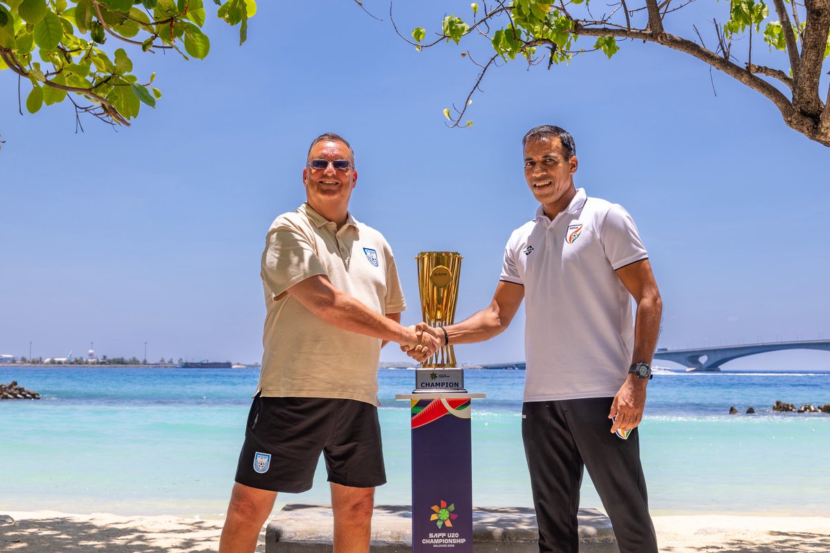 ddsportschannel's tweet photo. Eyes👀 on trophy!
The #BlueColts are ready for the final showdown as they face Bangladesh once again in the #U20SAFF2026 Final.
All the best #TeamIndia!
Pic credit: @IndianFootball
#BANIND #IndianFootball #FinalShowdown #SAFFU20
@Media_SAI @IndianFootball @IndiaSports https://t.co/HZuQQH09a4