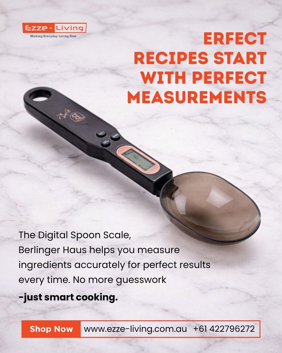 EzzeLiving's tweet photo. Cook with precision every time🥄
A Digital Spoon Scale helps measure spices, coffee &amp; ingredients accurately
Smart cooking starts here

🛒 https://t.co/qVCeiiz6Ns

#DigitalSpoonScale #SmartCooking #KitchenTools #CookingPrecision #BakingTools #KitchenUpgrade https://t.co/lyIFNnhdF3