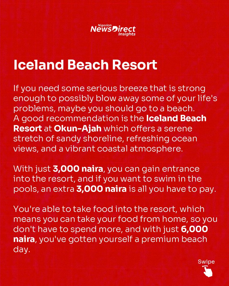 nndinsights's tweet photo. Who says Lagos fun has to be pricey? 👀
These 5 spots prove you can step out, catch vibes, and still stay within ₦10K 🔥
#LagosOnABudget #LagosLife #FunInLagos #CityGuide #explorepage https://t.co/5Mqxm5HvTz