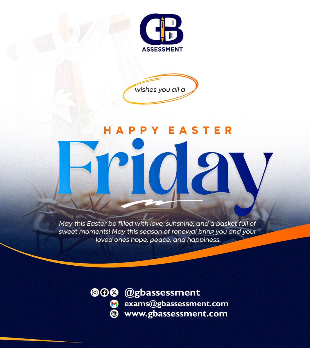 gbassessment's tweet photo. GB Assessment wishes you a peaceful Good Friday filled with hope, love, and renewal. ✝️❤️❤️ https://t.co/6mNkIHZ8hQ