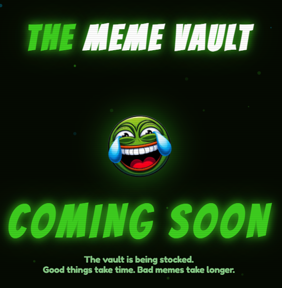 ZizzlesHizzleX's tweet photo. The meme vault is being stocked today!  All $kek memes are going to be gathered and added to our website's meme vault.  

If you would like to add a $kek meme to the vault reply to this post with your meme.

Meme tg channel coming too. https://t.co/yhdwwy9Hcf