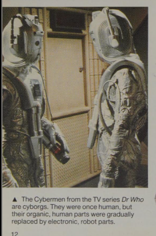 QuazarSamCoupe's tweet image. (3/3) And in 1985, "Just Look At... Robotics" the entry about Daleks being robots has gone! (Hurrah!) And for the Cybermen there's a photo from Earthshock.

#doctorwho #cybermen #daleks