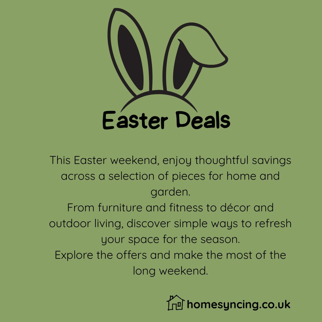 homesyncing's tweet image. Easter brings a gentle pause — a chance to refresh the spaces we cherish most.
👉homesyncing.co.uk

#EasterWeekend #SpringAtHome #HomeInspiration  #SeasonalRefresh #InteriorStyle #HomesOfInstagram #HomeAndGarden #SpringRefresh #EasterOffers #houseandhome #beautifulhomes