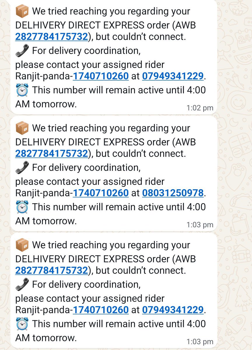 _sohamhazra's tweet photo. @help_delhivery @delhivery for two days straight your delivery agent has denied to deliver order at doorstep and has rescheduled delivery, without my consent as customer. This is happening with every Delhivery shipment to my address. AWB 2827784175732. Please assist urgently. https://t.co/LQz7HnteHA