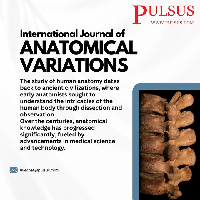 pulsus5's tweet image. The International Journal of Anatomical Variations is now soliciting contributions on a variety of anatomical issues. Submit your research now!  
pulsus.com/international-…
#anatomical #variation #oriele #clinicalresearch #callforpaper