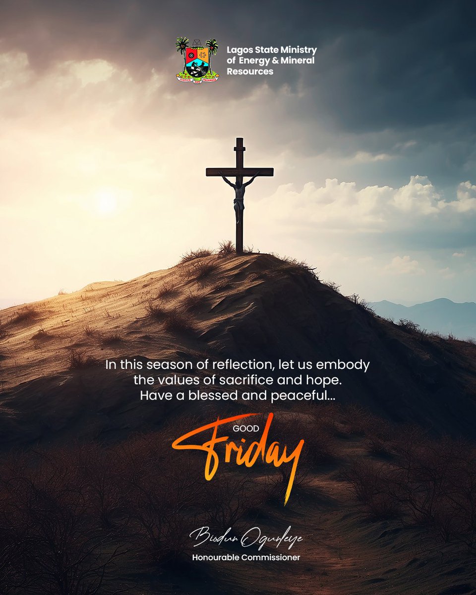 In this season of solemn reflection, we honor the ultimate sacrifice and the enduring hope it brings to us all.

Wishing everyone a blessed and peaceful Good Friday. 

#GoodFriday #Reflection #SacrificeAndHope #LagosArising #Easter2026