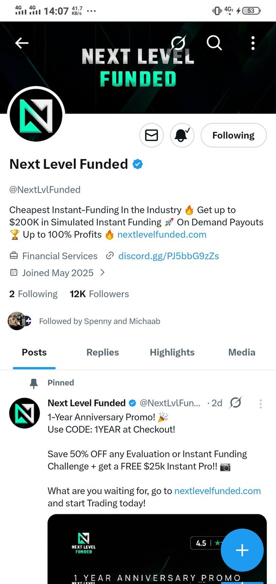 rdcreator19878's tweet photo. @NextLvlFunded @SpencerNLF Done ✔️ Best Firm Ever 🖤 NEXT LEVEL Funded @Nature_RD51 @Shelton6331 @DINIL @IamJagguBhai https://t.co/dUT9u2s9v6
