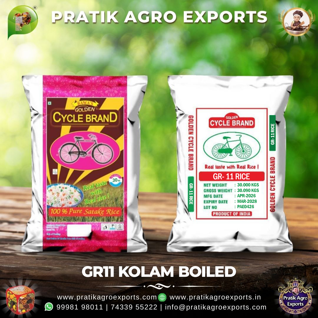 PratikAgro's tweet photo. 🌾✨ A Perfect Balance of Taste &amp; Quality – Introducing Special GR11 Rice! ✨🌾

Carefully selected and expertly processed, Special GR11 Rice by Pratik Agro Exports delivers consistent grain size, excellent cooking results, and a delightful taste that suits everyday meals great. https://t.co/myQLWtvFHb
