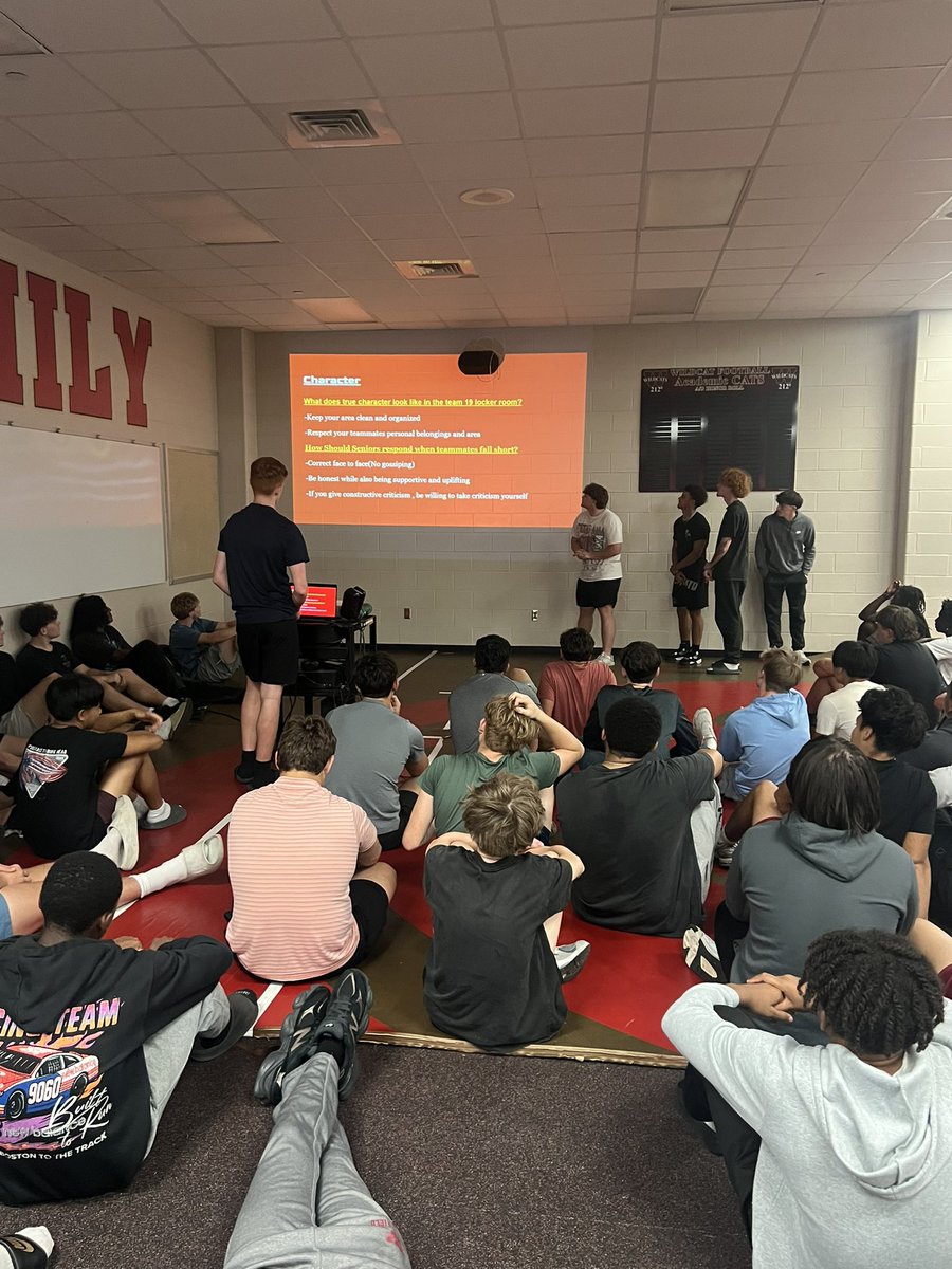 thecoachhickman's tweet photo. At our CAT Culture Party-Our Team 19 Seniors taught our Wildcat Pillars to the entire program, &amp; what it really means to represent our program. 
Character. Attitude. Trust. Success. 
Not just words, but a culture we have had since 2006.

#CultureDriven #TransformFromTheInside https://t.co/PlQ7tMArd7