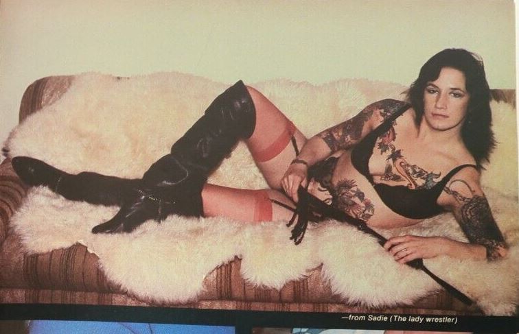 ChrisBergstro14's tweet photo. Sadie The Tattooed Lady (Frances Joann Owen) A Lady Wrestler out of Arizona, whom also wrestled in several videos for Mildred Burke, was involved in one of the most controversial arrests of a female wrestler, she had her own dungeon, and escort business.... https://t.co/05FQdYnl2R