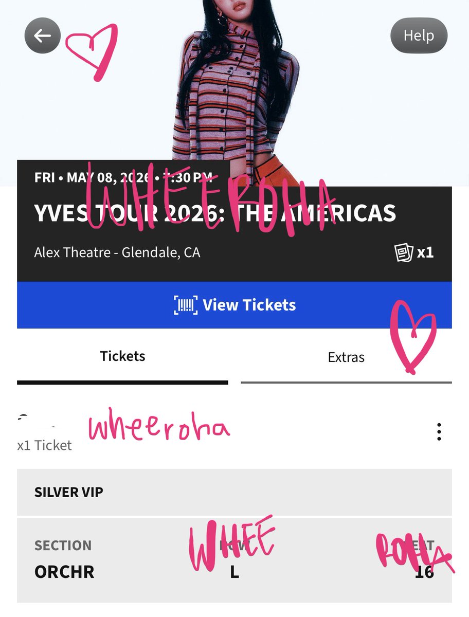 wheeroha's tweet photo. wts 1 yves la silver vip ticket

— orch r, row L, seat 16
asking for $190!
rfs: i cant go anymore ):

willing to facetime / text during transfer! paypal f&amp;f/g&amp;s, venmo, zelle
🏷️ los angeles glendale selling 이브 tour https://t.co/Fb1LzdPBNr