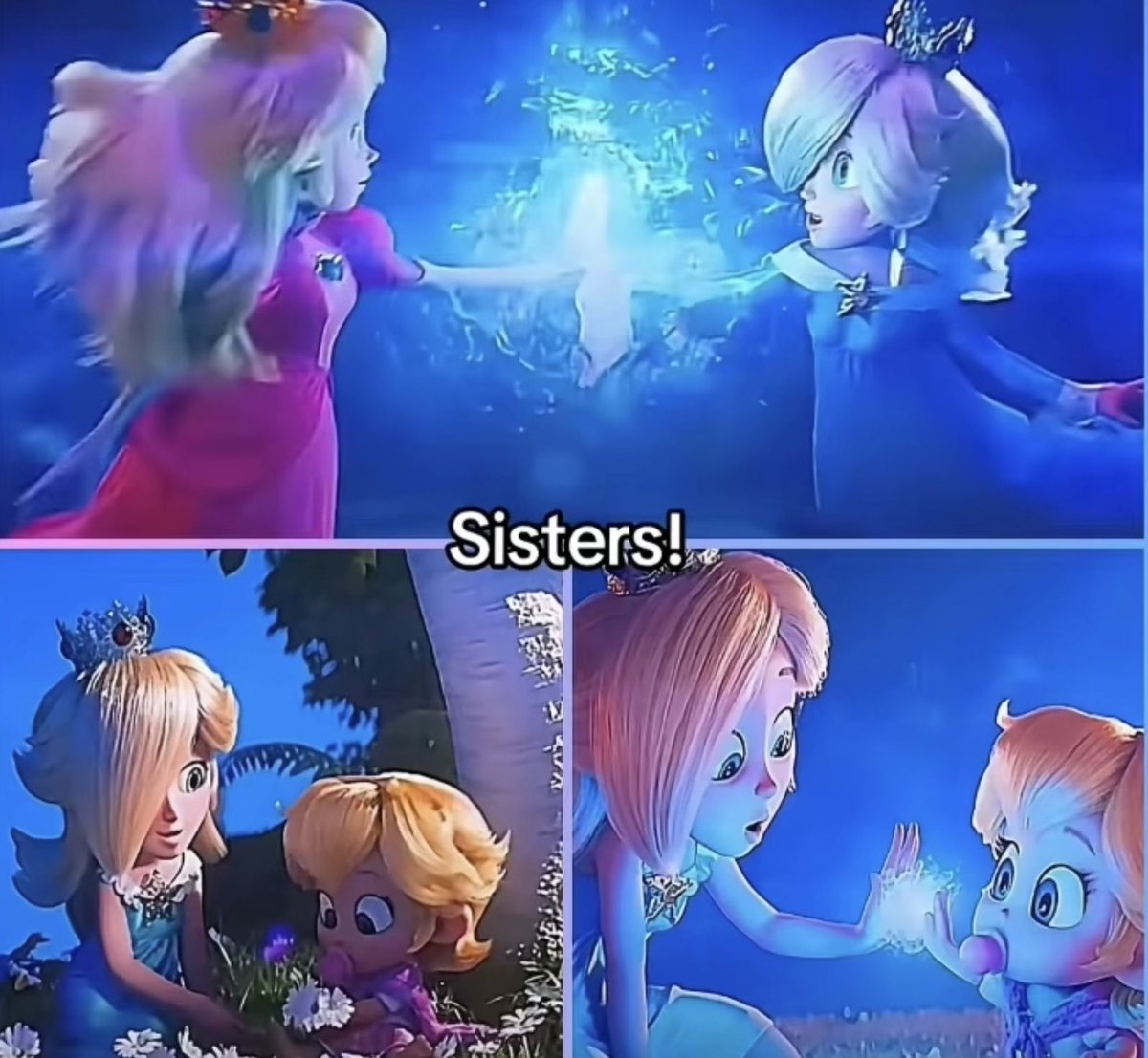 CharacterPeach's tweet photo. #AnyCharacterPeach The Super Mario Galaxy Movie Peach and Rosalina are sisters #Nintendo #SuperMarioGalaxyMovie #princesspeach #princessrosalina https://t.co/r6Ig3RiXAP