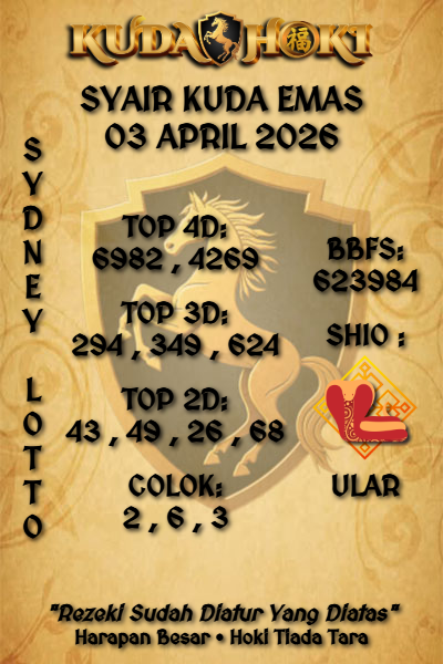 kudahoki88's tweet photo. KUDAHOKI | SYAIR SYDNEY LOTTO 03 APRIL 2026 | SYAIR KUDA EMAS
#kudahoki #syairkudaemas #syairsdy #syairsydney #syairsydneylotto #prediksisdy #prediksisydney #prediksisydneylotto #sdy #sydney #sydneylotto https://t.co/2aTwBwdZhZ