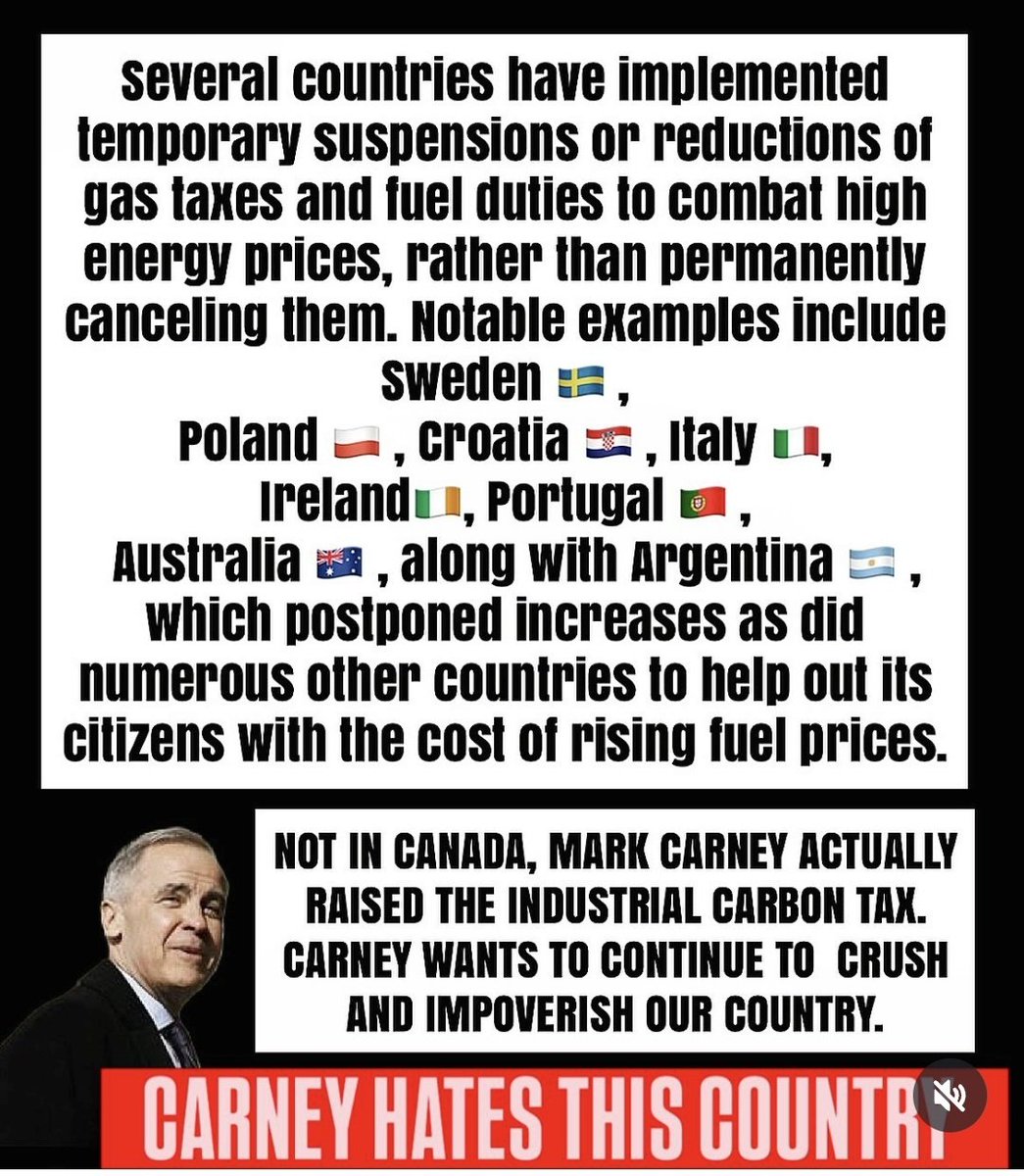 Why would Carney want to make life better in Canada? The worse it gets the better he does in the polls! This all works in his favor because the elbows up clowns just blame Trump, while Carney gets a free pass!