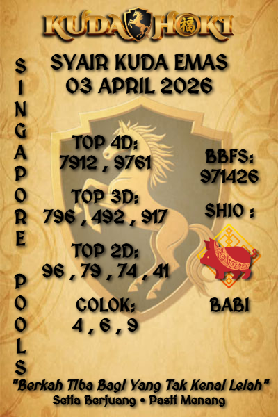 kudahoki88's tweet photo. KUDAHOKI | SYAIR SINGAPORE POOLS 03 APRIL 2026 | SYAIR KUDA EMAS
#kudahoki #syairkudaemas #syairsgp #syairsingapore #syairsingaporepools #prediksisgp #prediksisingapore #prediksisingaporepools #sgp #singapore #singaporepools https://t.co/2pkNF0QoHj