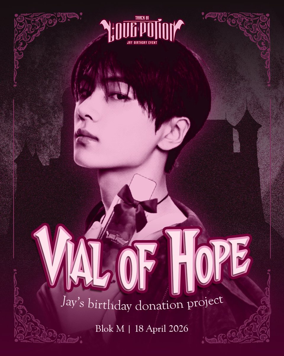 jaytoyourjake's tweet photo. 🧪 VIAL OF HOPE PROJECT DONATION ✨
Plan A: Rp400.000
Plan B: Rp800.000
Donation: Mar 26–Apr 12, 2026
Project day: Apr 18, 2026
Love potion drinks for Jay’s birthday.
Donate: https://t.co/o5CwHGBAlg
#VialOfHope #Track01
LovePotion #JAY https://t.co/XGp0XUkzBK