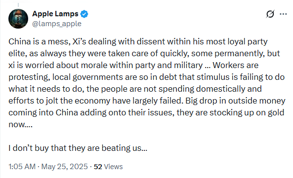 <a href="/jacksonhinklle/">Jackson Hinkle 🇺🇸</a> Xi Jinping has purged 101 generals since 2022. Their missiles were filled with WATER instead of fuel. Silo lids that wouldn't open. Their newest nuclear submarine sank... at the pier. Not in combat. At the pier.

Every single Rocket Force commander since 2015... disgraced. They