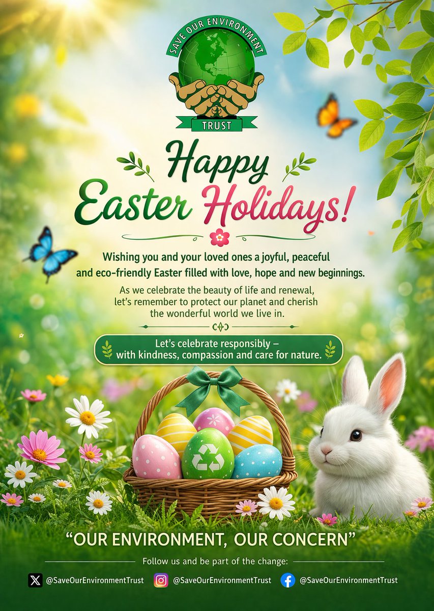 SaveOurEnviron3's tweet photo. Happy Easter Holidays 🌺 https://t.co/cfmZuF7nvg