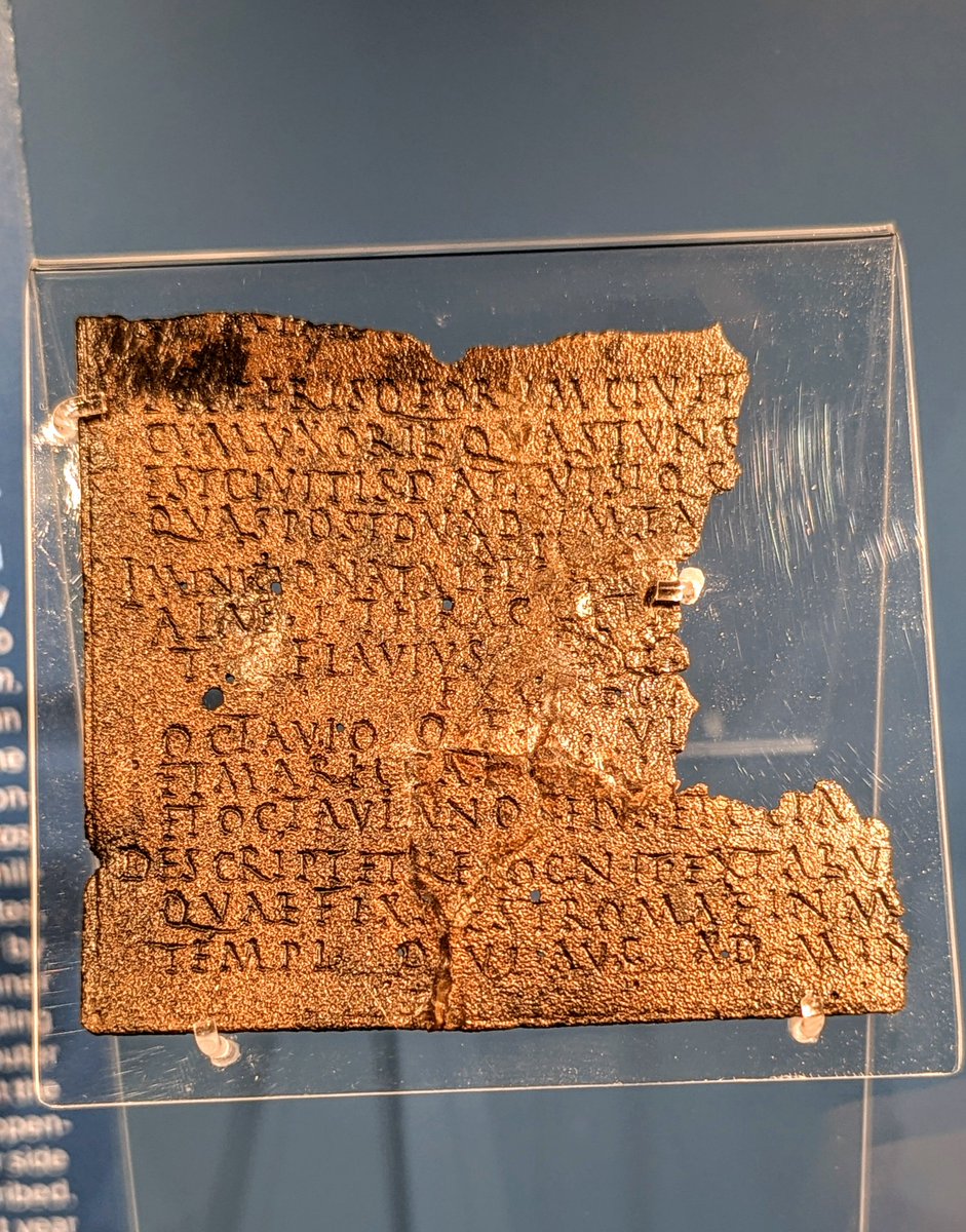 Jim73131158's tweet image. The bronze military diploma, which was found in the settlement by the Albertfalva auxiliary fort, bears the name of a C. Octavius V(...), who had served in the cavalry unit ala I Thracum.

On display in the Aquincum Roman Historical site outside B dapest.

#findsfriday #museum