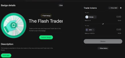 Abstract'a yeni flaş rozet geldi.  Herhangi bir miktarda swap yapın. Rozetinizi alın.