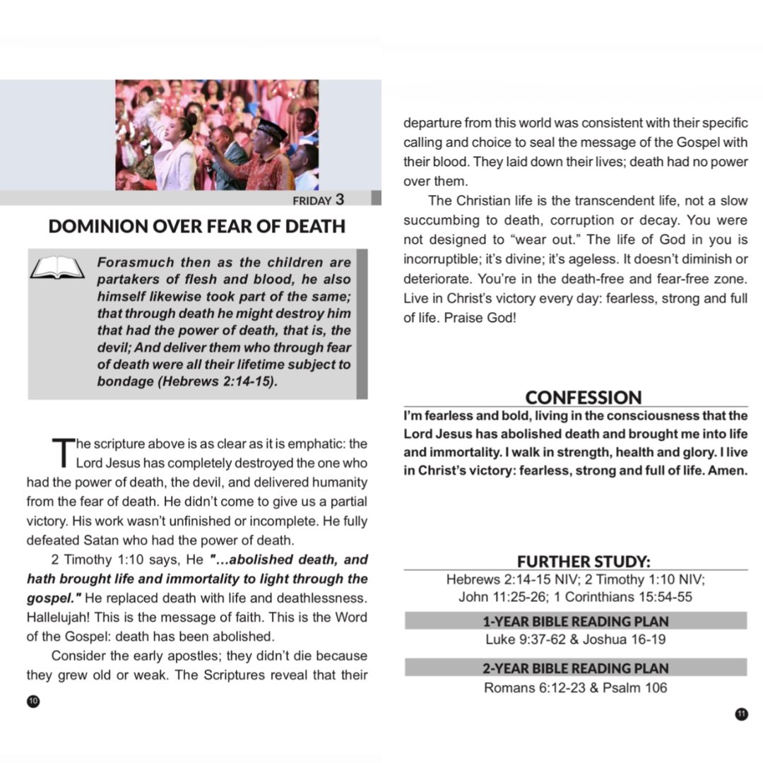 chillzmach's tweet photo. Today’s Rhapsody of Realities by Pastor Chris Oyakhilome 03 April 2026: DOMINION OVER FEAR OF DEATH ❤️🔥🙏🏽 https://t.co/4gESGr4i7d https://t.co/C63G2TbMF8