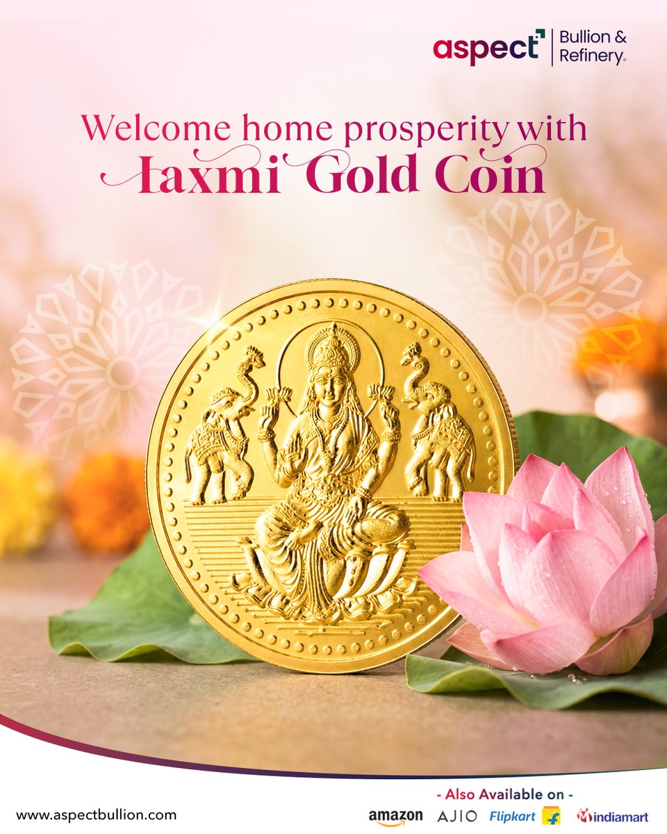 AspectBullion's tweet photo. This Akshaya Tritiya, welcome home prosperity with our Laxmi Gold Coin, the perfect for new beginnings and meaningful gifting.

Visit our store or shop online today:
🌐 https://t.co/I72rQoscch
📍R-City Mall, Ghatkopar
📍 Sky City Mall, Borivali

#AspectBullion #AkshayaTritiya https://t.co/iNYTHn3b0h