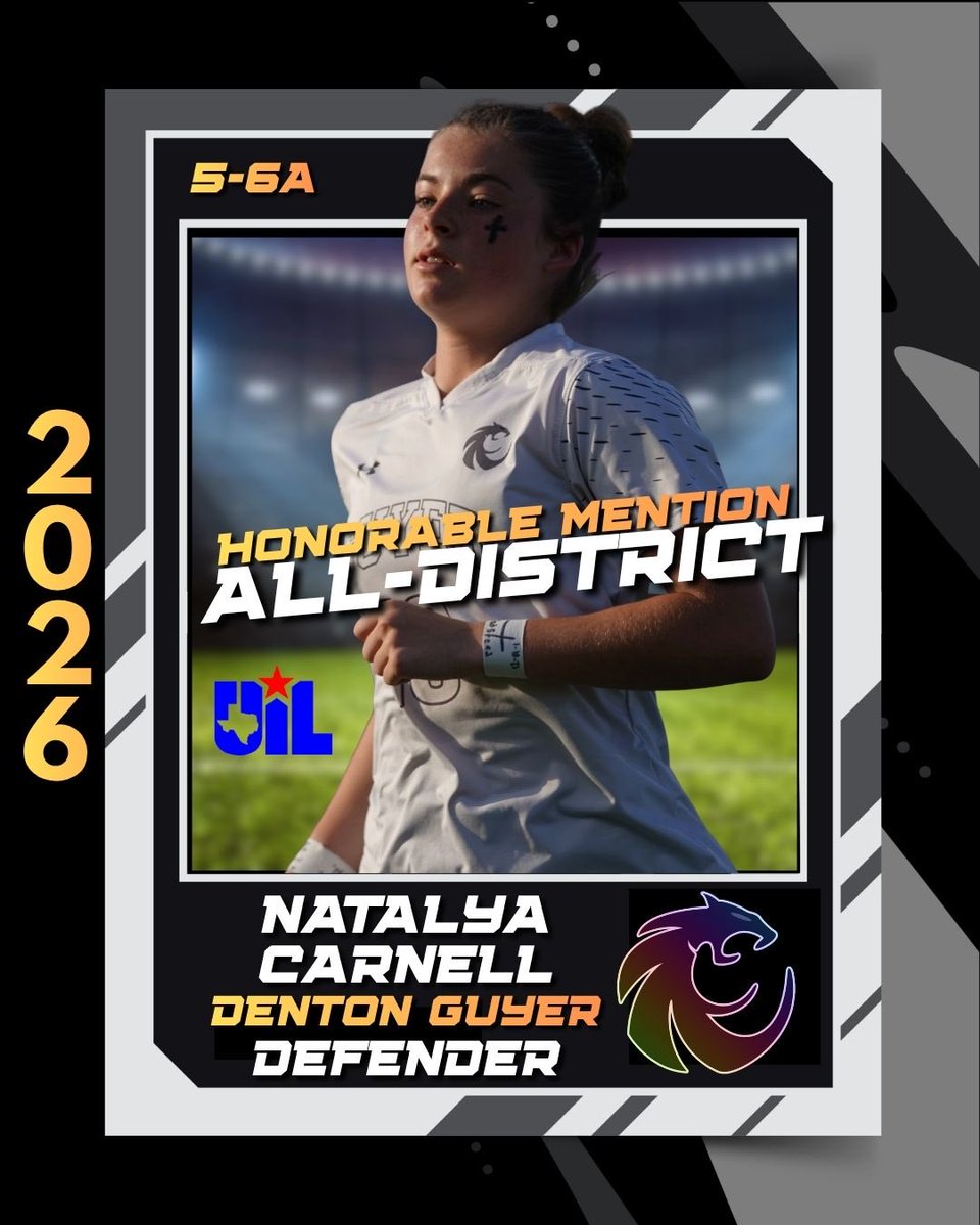 Guyer_GSoccer's tweet photo. Congrats to our 5-6A Honorable Mention All-District selections for 2026! 👊💯🥇🎉 Big things lie ahead for these talented young ladies! 🙏 #GSOC #southside #differentbreed #alldistrict #newera @DentonISDSports @dentonisd @GHS_Wildcats @tascosoccer @sports_drc @creolehammer17 https://t.co/K9XfCrV2uD