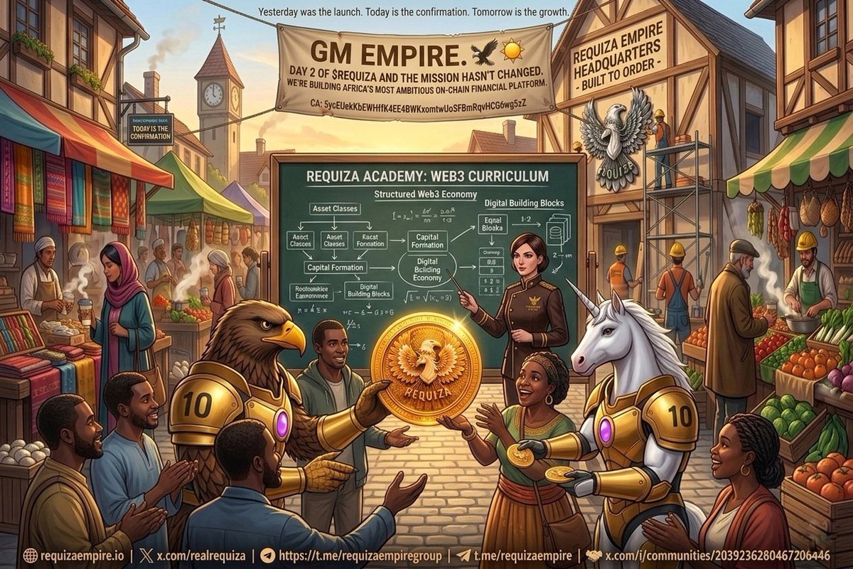 GM Empire.
Happy Good Friday everyone.

Day 2 of $REQUIZA and the mission hasn't changed.

We're building Africa's most ambitious on-chain financial platform — and every morning you wake up is another chance to be part of something historic.

Yesterday was the launch.
Today is