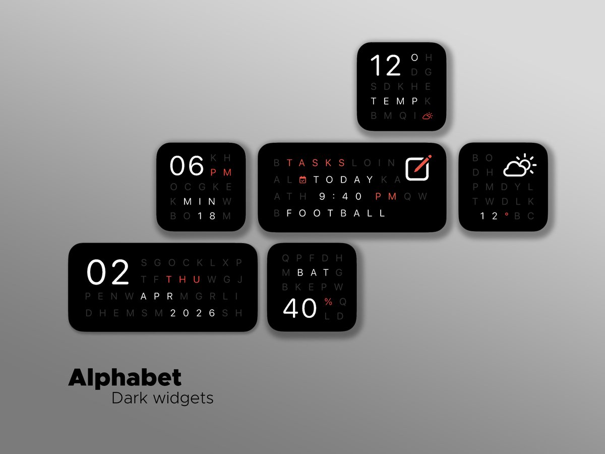 21MaRcO12's tweet image. Introducing my new Alphabet iOS widgets pack for widgy 

 Get it here: 
21marrco12.gumroad.com/l/wiquid

#ios #ioshomescreen #widgy #homescreensetup