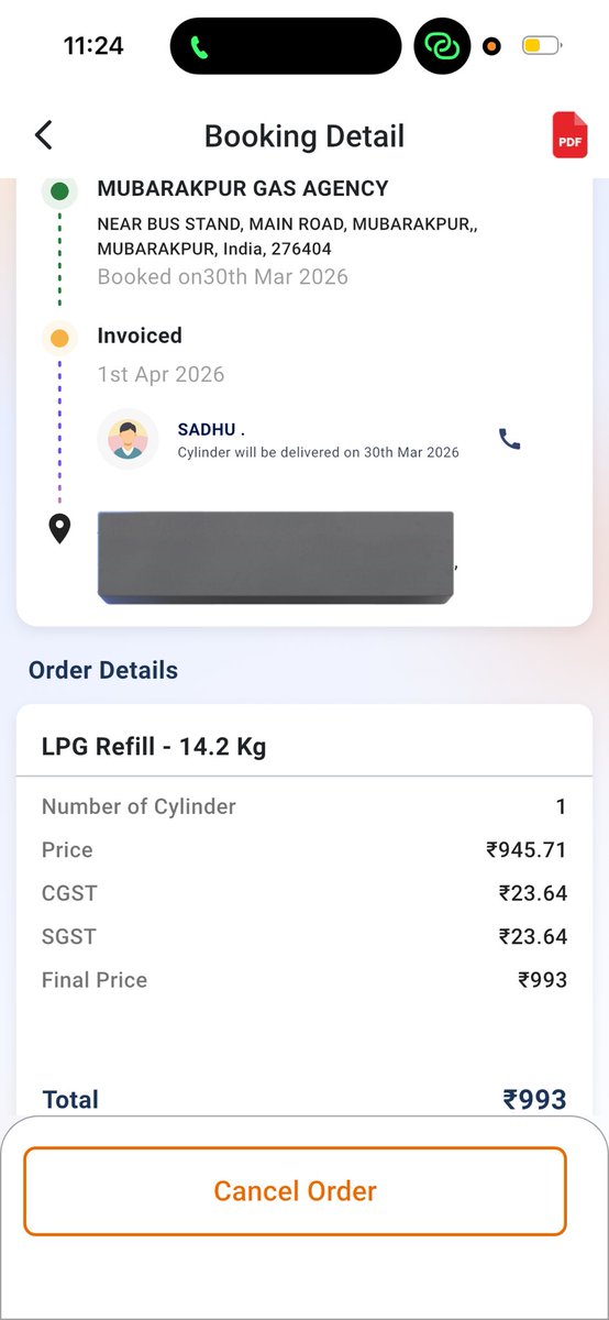 AkhlaqueAzmi's tweet photo. @IndianOilcl I have booked for LPG refill on 30th Mar’26 but not yet delivered I have called multiple times to the gas agency but they are not responding. https://t.co/8bs96CFLq5