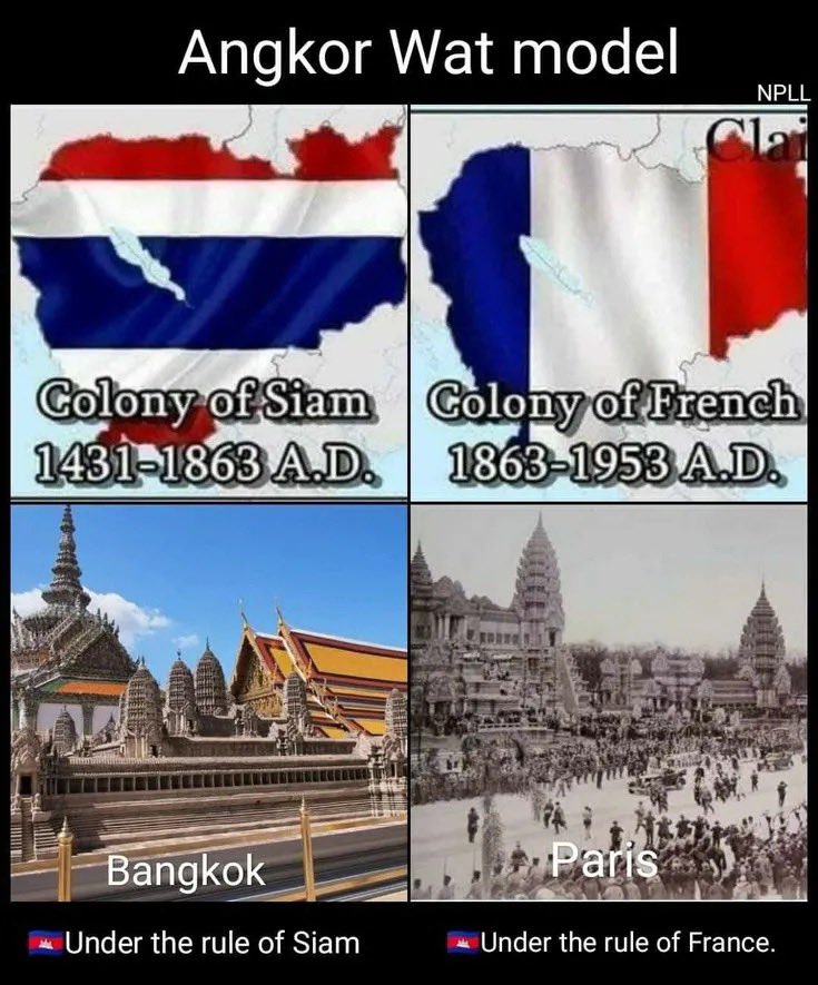 fIRmWOHLrJSgOda's tweet photo. Cambodia became a French protectorate in 1863 under King Norodom, seeking French protection against neighbouring Siam (Thailand) and Vietnam.    • After World War II and Japanese occupation, King Norodom Sihanouk began pressing for full independence. https://t.co/hOKAukTPAi