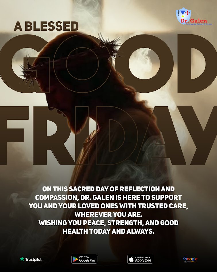 drgalen_org's tweet photo. Wishing everyone a peaceful and blessed Good Friday - Dr Galen 

#goodfriday #blessedgoodfriday #drgalen #onlinedoctor #telemedicine 
#doctoronline #stayhealthy #healthandwellness https://t.co/CGqkYpCYVn