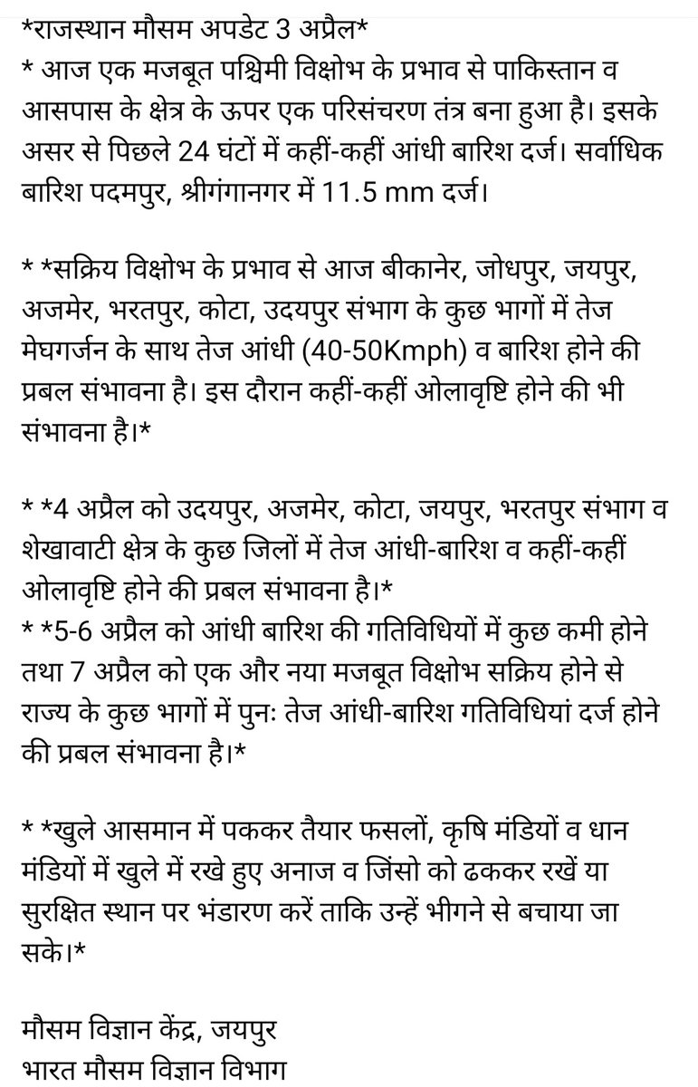 मौसम विज्ञान केंद्र जयपुर tweet media