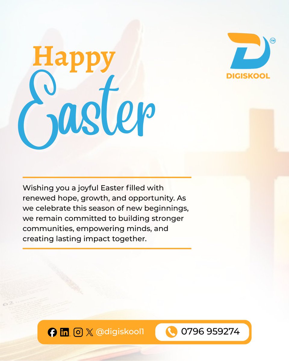 Digiskool1's tweet photo. Renewal. Growth. New beginnings.
This Easter holiday, we celebrate hope and power of community as we continue shaping brighter futures together.
#HappyEasterFriday #EasterSeason #CommunityImpact https://t.co/TqUz8mL0HA