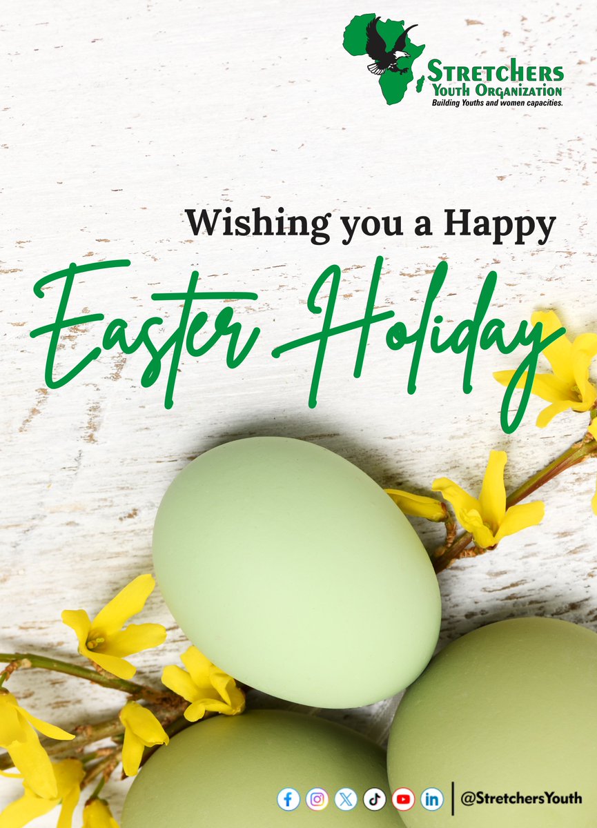 StretchersYouth's tweet photo. #HappyEaster from all of us at @StretchersYouth.

To our valued community, thank you for your continued trust and support.

Please note: Our offices will be CLOSED over the Easter holiday and will resume normal operations on Tuesday, 7th April.

#YOWO #14YearsOfImpact https://t.co/2y5rUfyv3D