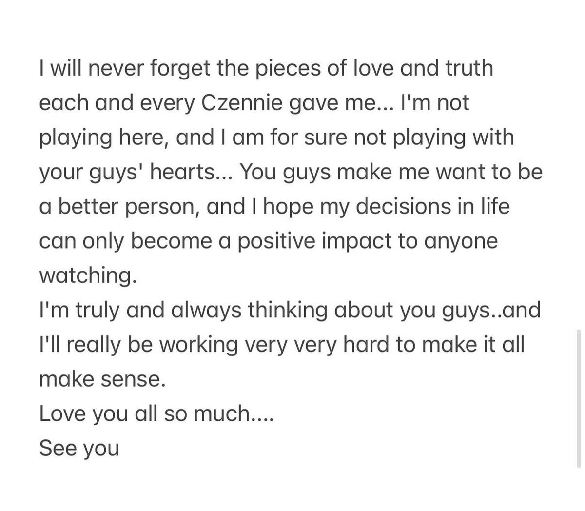 mark posted a letter on instagram 🥲