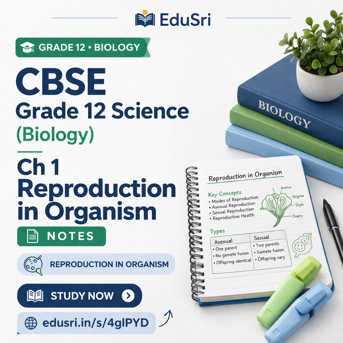 SritomaTutor's tweet image. CBSE Grade 12 Biology – Chapter 1 Notes: Reproduction in Organism

Access Notes Now: edusri.in/s/4glPYD
Join our Telegram:
t.me/edusriclass1112

#CBSEClass12 #BiologyNotes #ReproductionInOrganism #CBSEBiology #StudyNotes #BoardExamPreparation #Class12Biology #EduSri