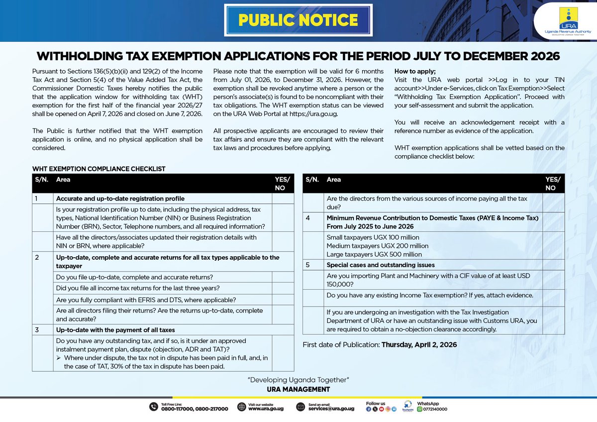 Uganda Revenue Authority tweet media