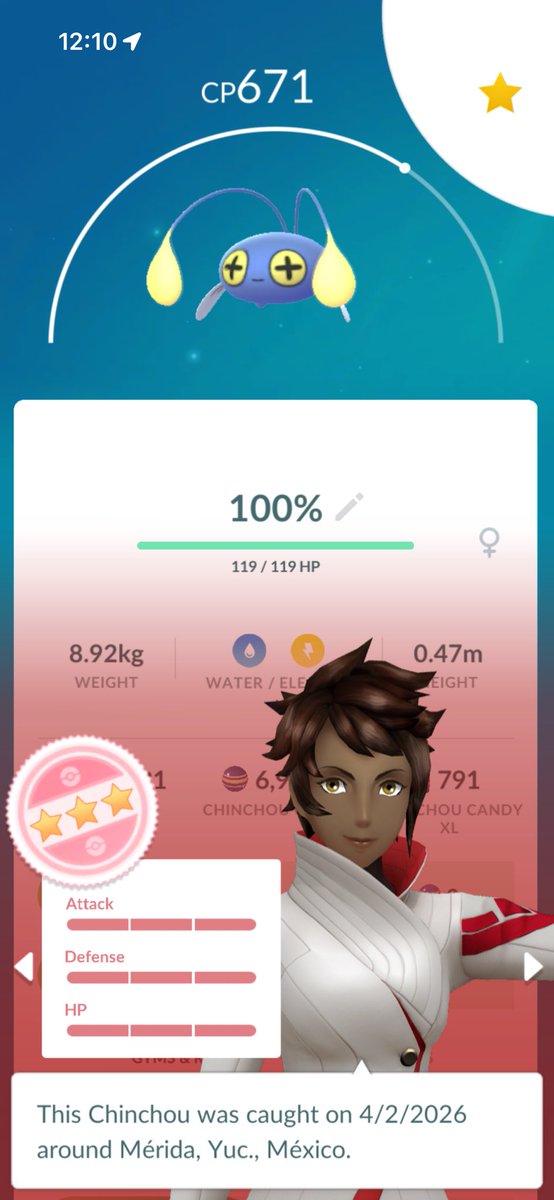 2133 catches
7 shinys 
Hundo 💯 chinchou 
0 mimikyu 💯 🤨
#PokemonGo #PokemonGoApp
