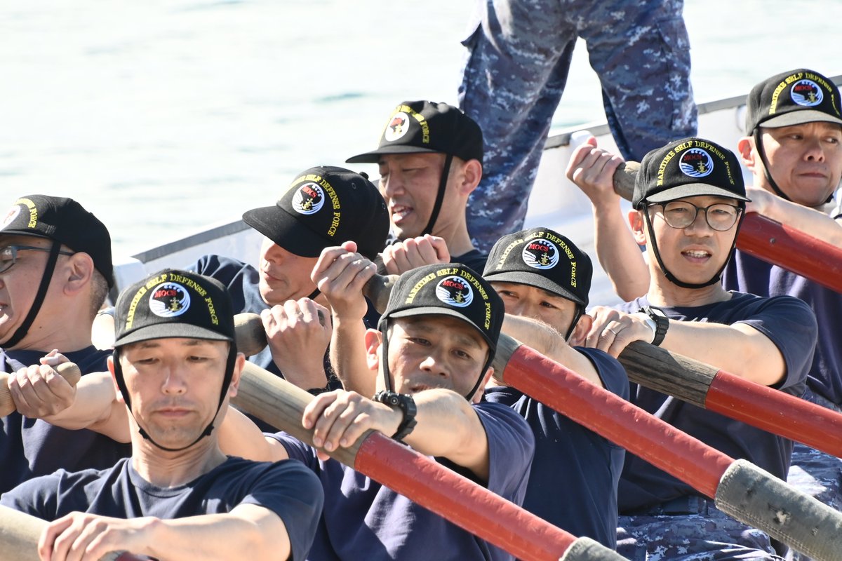 第138期幹部予定者課程の短艇競技を実施しました。 日頃の訓練成果