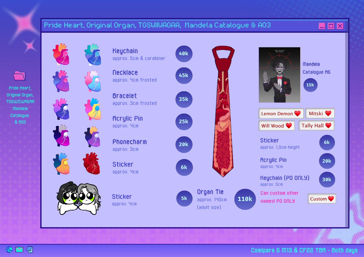 ᯓ★ staritty's #Comipara6 catalogue &amp; #CF22 po batch 2 + giveaway  

✦ comipara 6 M13 &amp; cf22 TBA both days 
✦ until 10/4/26
✦ studio investigrave, miracle musical/tally hall, pride, organ, alnst, ao3, will wood, mitski, tgswiiwagaa etc 
✦ bit.ly/4m8VaPx

#comifuro22