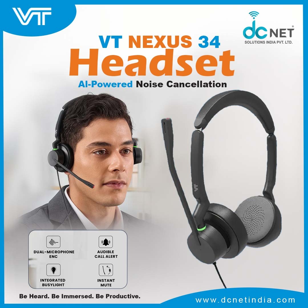 dcnetindia's tweet photo. VT Nexus 34 | DCnet 

The VT Nexus 34 Headset is designed for modern professionals delivering AI-powered noise cancellation, crystal-clear voice transmission, and seamless call management for uninterrupted productivity.

📞  +91 9880067000
🌐 https://t.co/HEm5HZcd1d

#DCNET https://t.co/knTRVYpIEL
